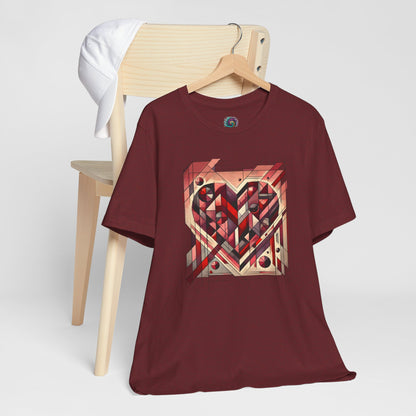 Cubist Heart T-Shirt – Modern Art Valentine's Day Graphic Tee