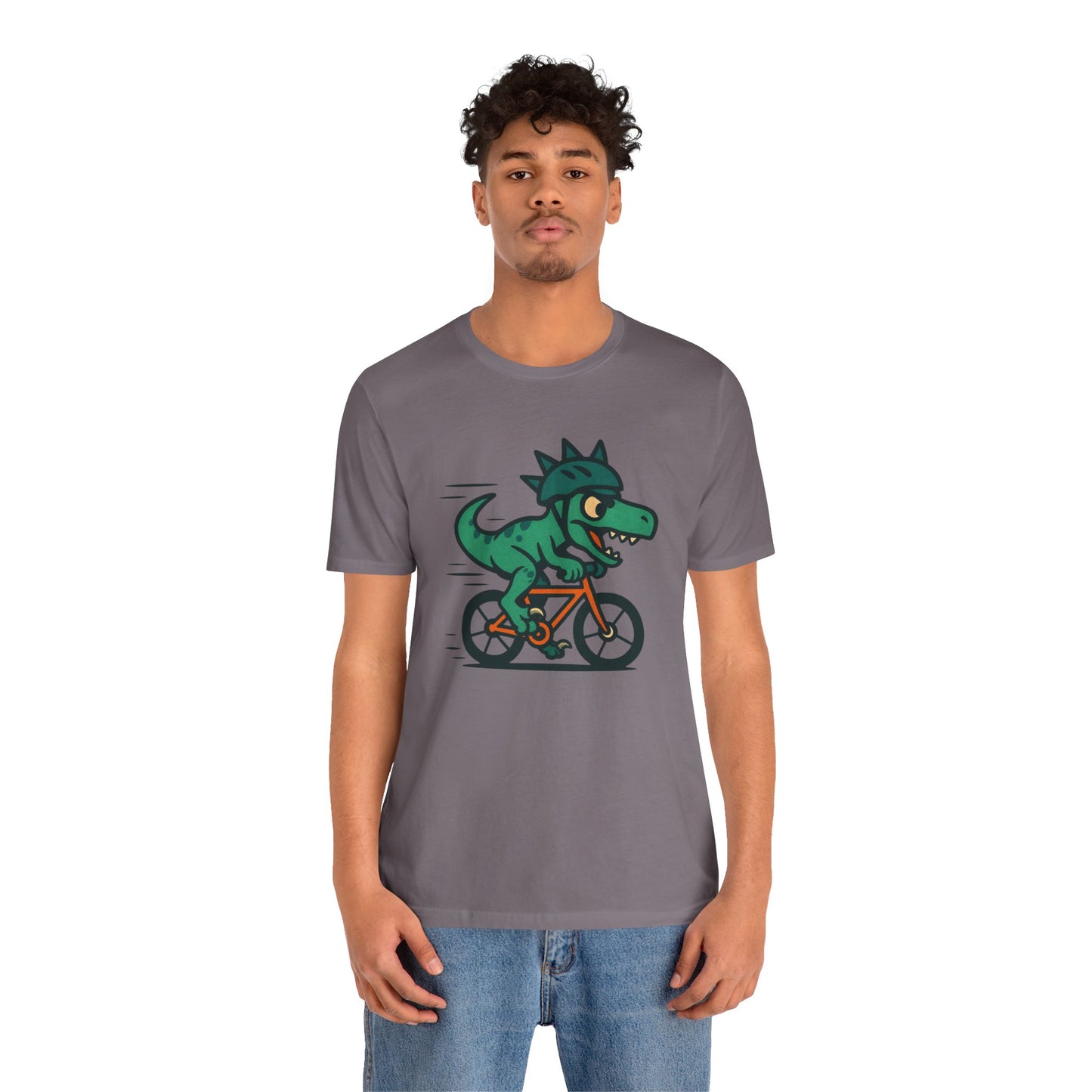 Velociraptor on a Bike T-Shirt – Funny Dino Velo Tee