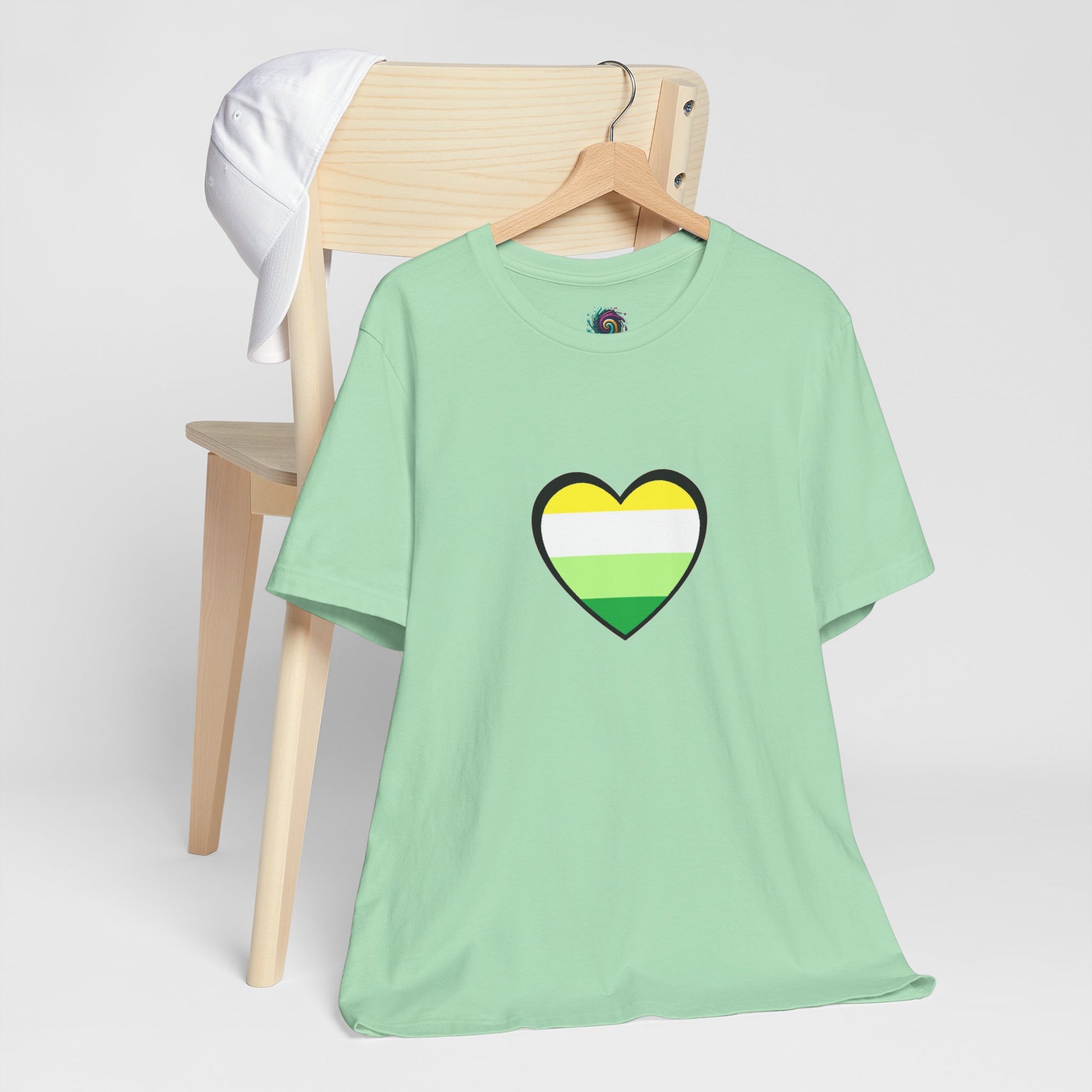 Gender Neutral Pride Flag Heart T-Shirt – Unisex LGBTQ+ Graphic Tee - WhimSpin - https://whimspin.com