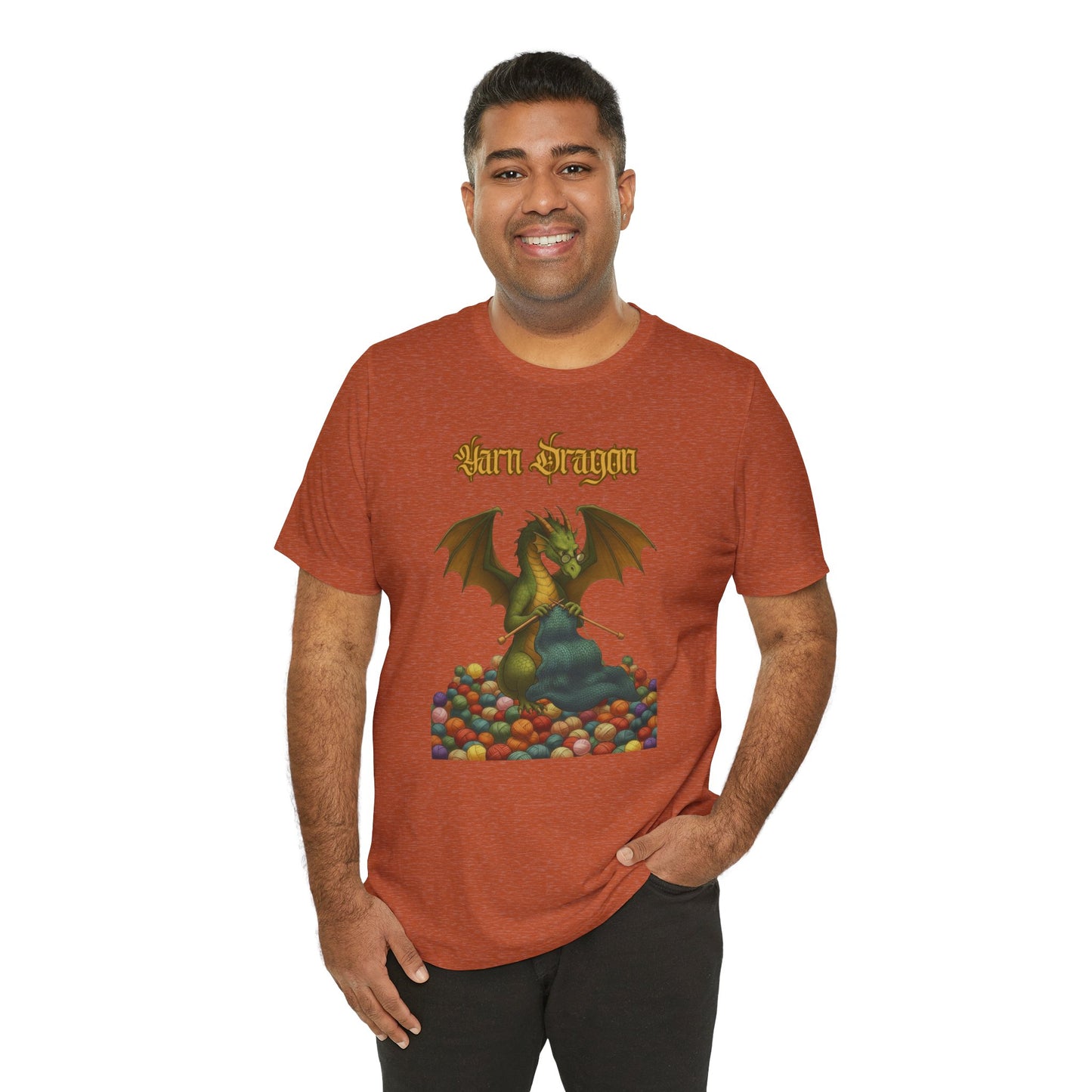 Yarn Dragon T-Shirt – Funny Knitting Dragon Shirt for Yarn Lovers