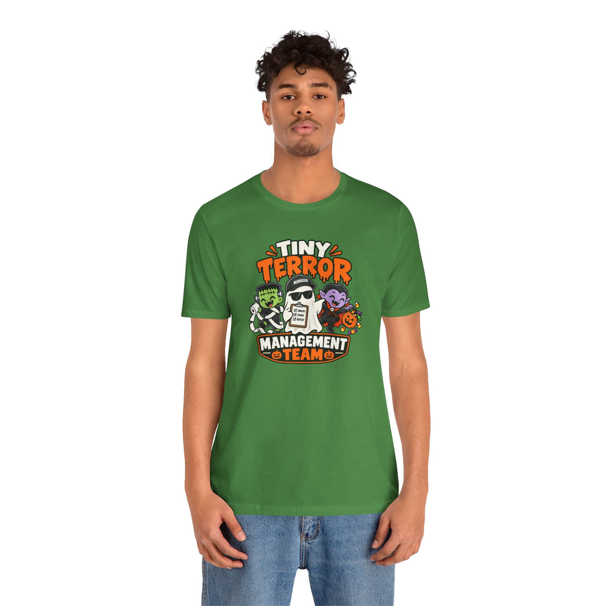 Tiny Terror Management Team T-Shirt – Funny Halloween Parent Tee