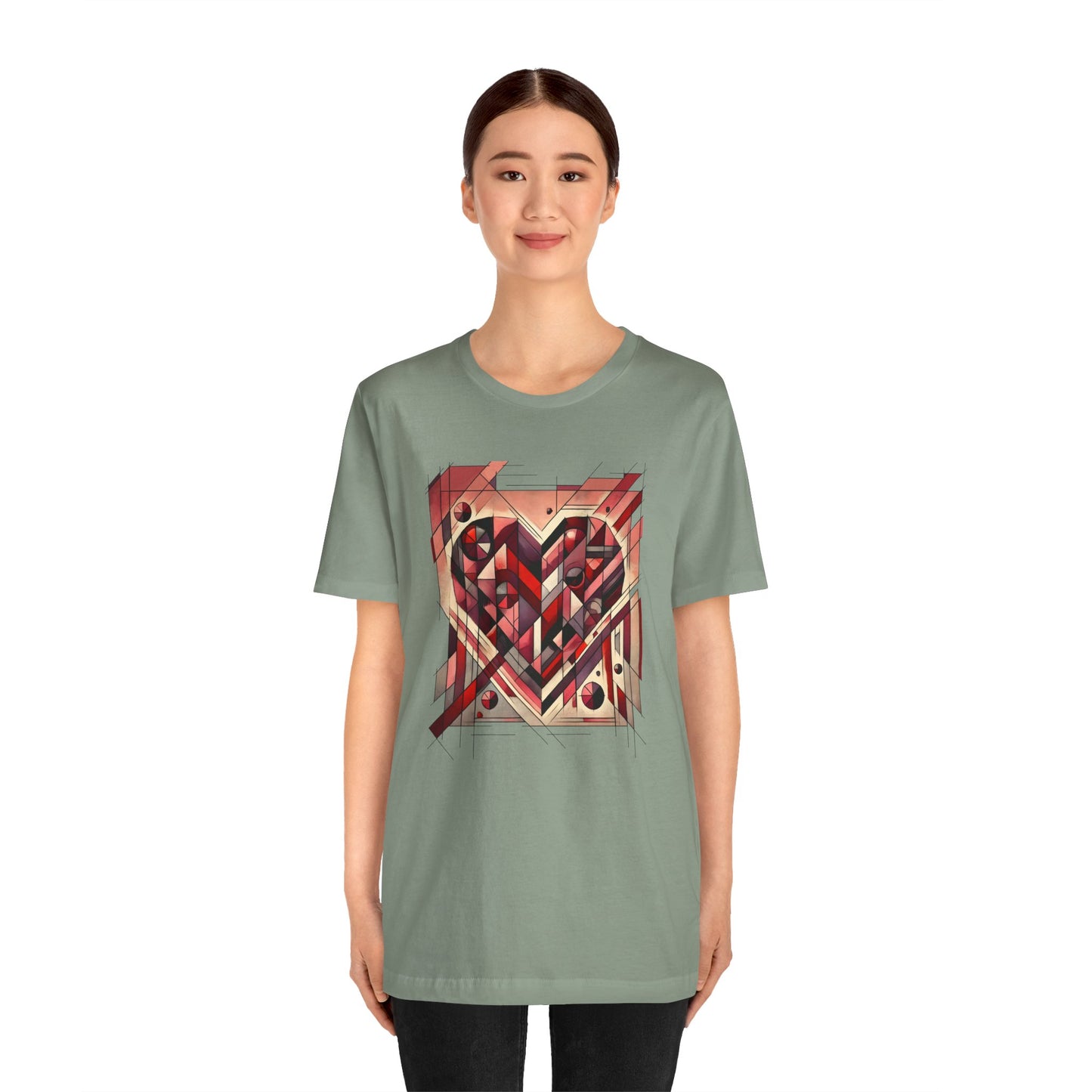 Cubist Heart T-Shirt – Modern Art Valentine's Day Graphic Tee
