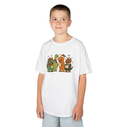 Dinosaur Carolers Kids’ T-Shirt – Cute Singing Dino Christmas Tee