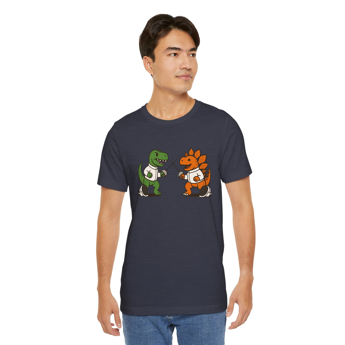 Dinosaur Fencing T-Shirt – T-Rex vs Stegosaurus Tee