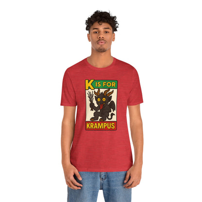 Krampus Alphabet Tee - "K is for Krampus" Holiday Graphic T-Shirt