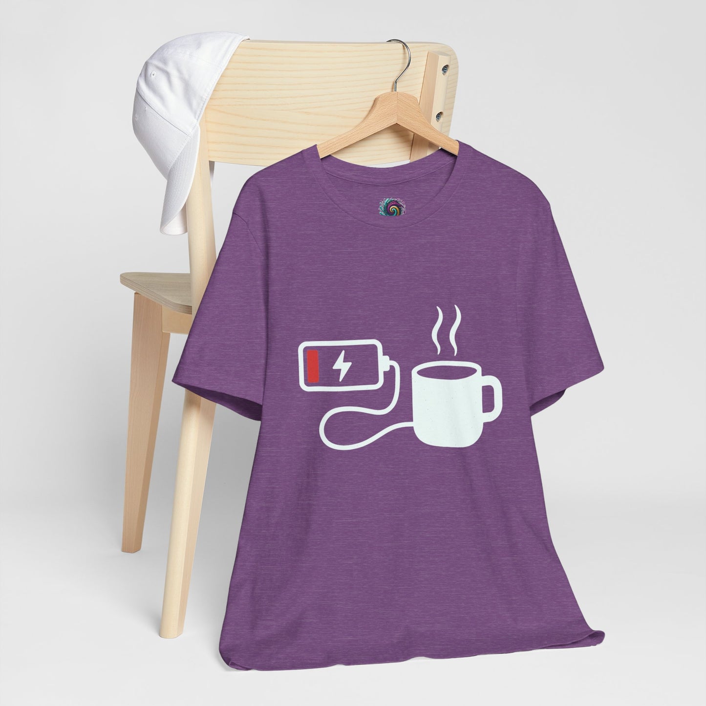 Low Battery Need Coffee Tee – Funny Caffeine Graphic T-Shirt