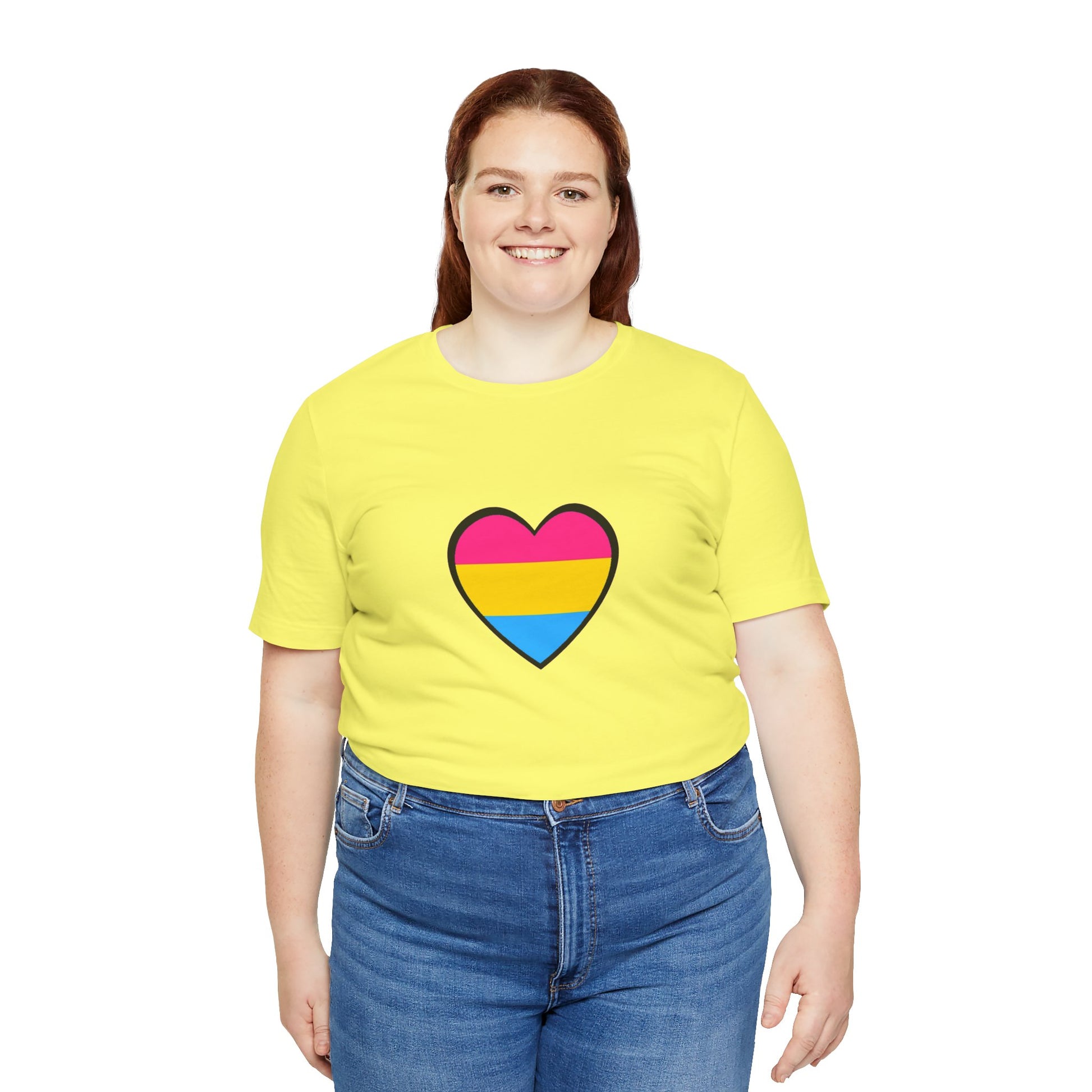 Pansexual Pride Flag Heart Tee – LGBTQ+ Pan Flag Minimalist Shirt - WhimSpin - https://whimspin.com