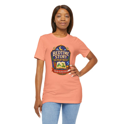 Bedtime Story Department T-Shirt – Read-Aloud Parent Tee