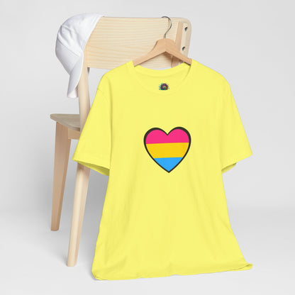 Pansexual Pride Flag Heart Tee – LGBTQ+ Pan Flag Minimalist Shirt - WhimSpin - https://whimspin.com