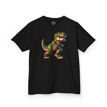 Pixel Dinosaur Kids T-Shirt – Retro Pixel T-Rex Gamer Tee