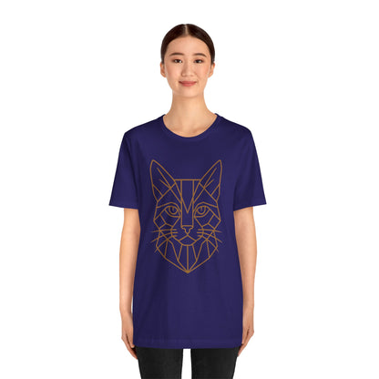 Geometric Cat T-Shirt – Minimalist Line Art Tee