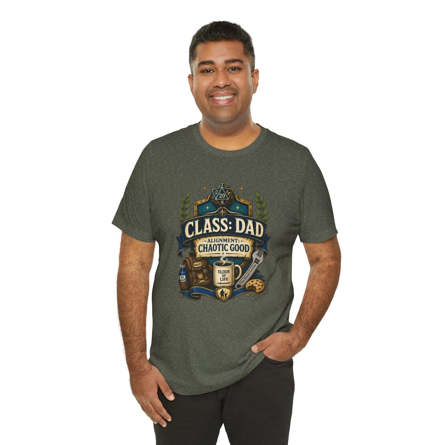 Chaotic Good Dad T-Shirt – RPG Gamer Dad Graphic Tee