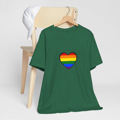 Pride Heart Flag T-Shirt – Rainbow Heart LGBTQ+ Equality Tee