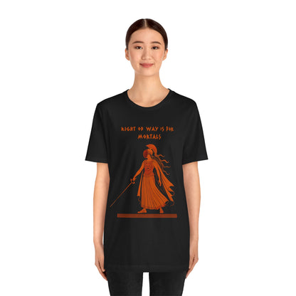 Right of Way Is for Mortals T-Shirt – Athena Fencing Tee for Myth & Sport Fans - WhimSpin - https://whimspin.com