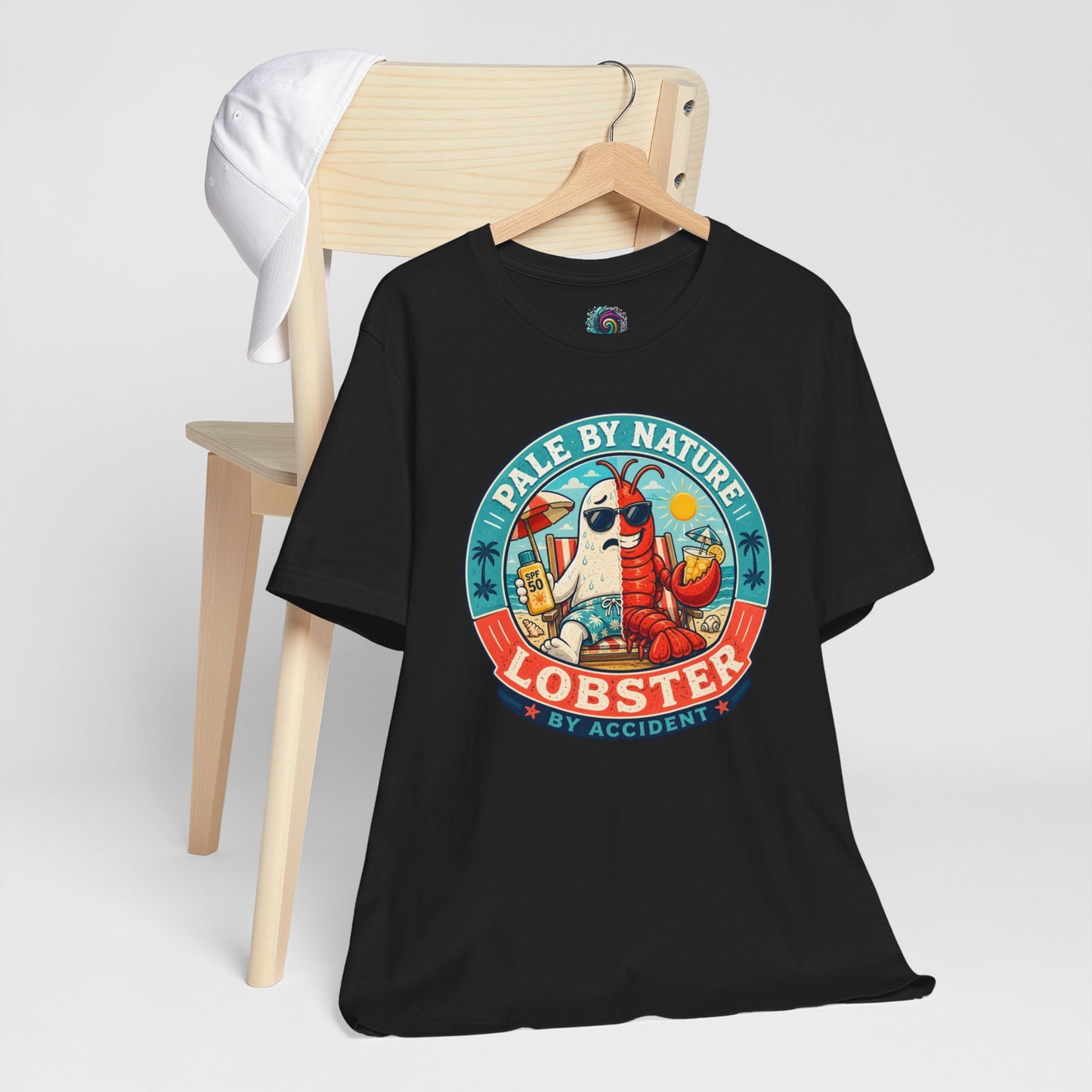 Pale by Nature Lobster by Accident T-Shirt – Funny Sunburn Summer Graphic Tee