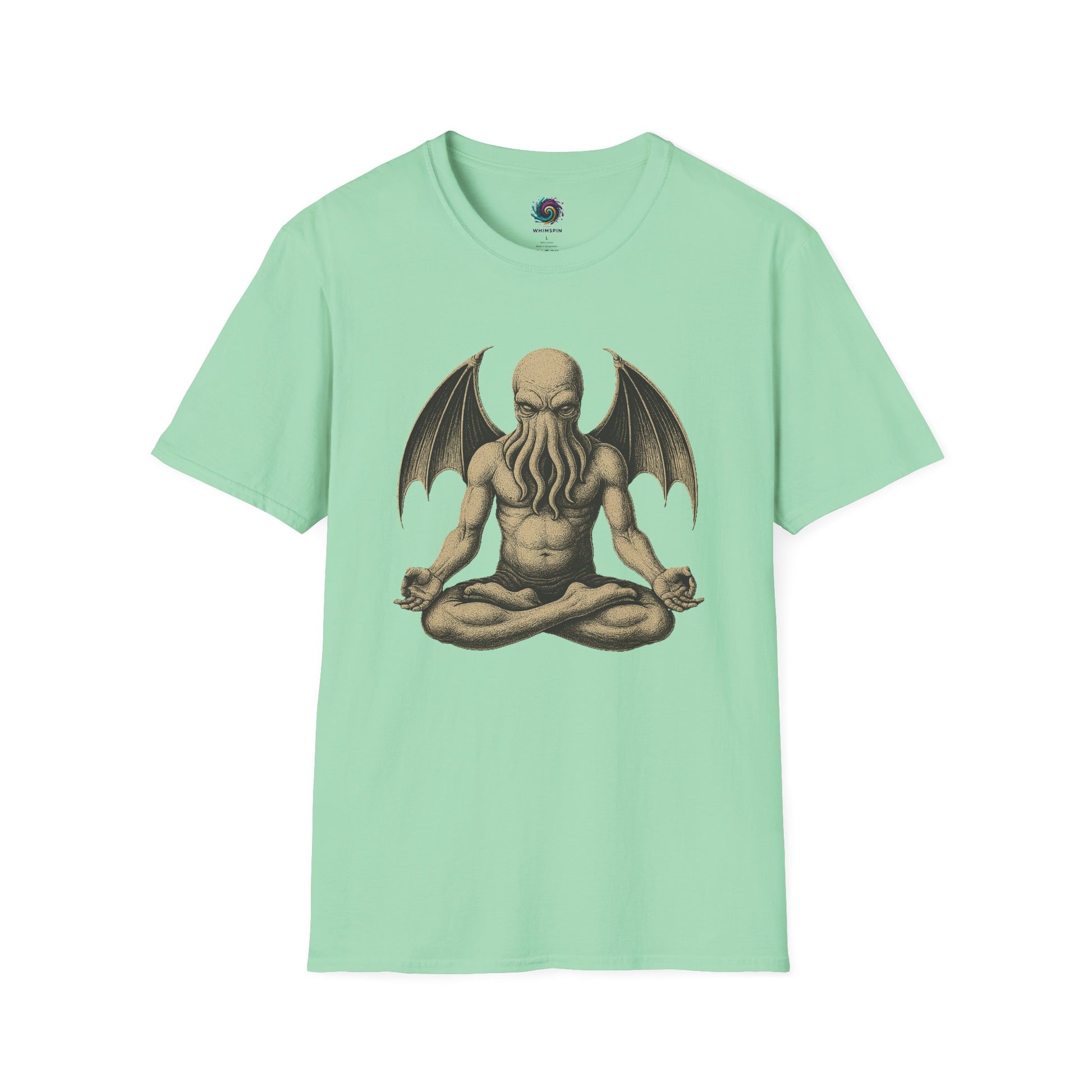 Meditating Cthulhu T-Shirt – Unisex Mythos Tee for Sci-Fi & Festival Fans - WhimSpin - https://whimspin.com