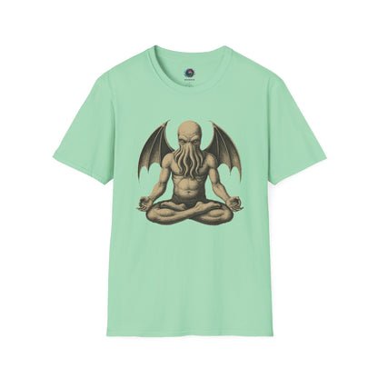 Meditating Cthulhu T-Shirt – Unisex Mythos Tee for Sci-Fi & Festival Fans - WhimSpin - https://whimspin.com