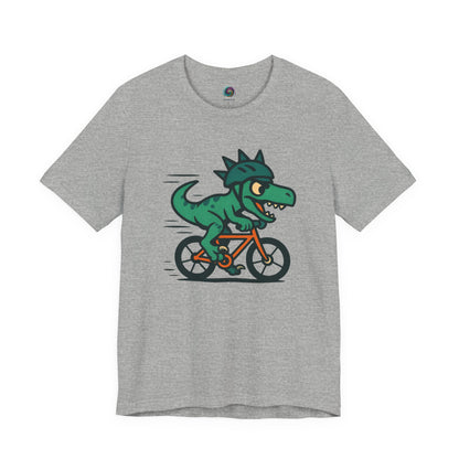 Velociraptor on a Bike T-Shirt – Funny Dino Velo Tee