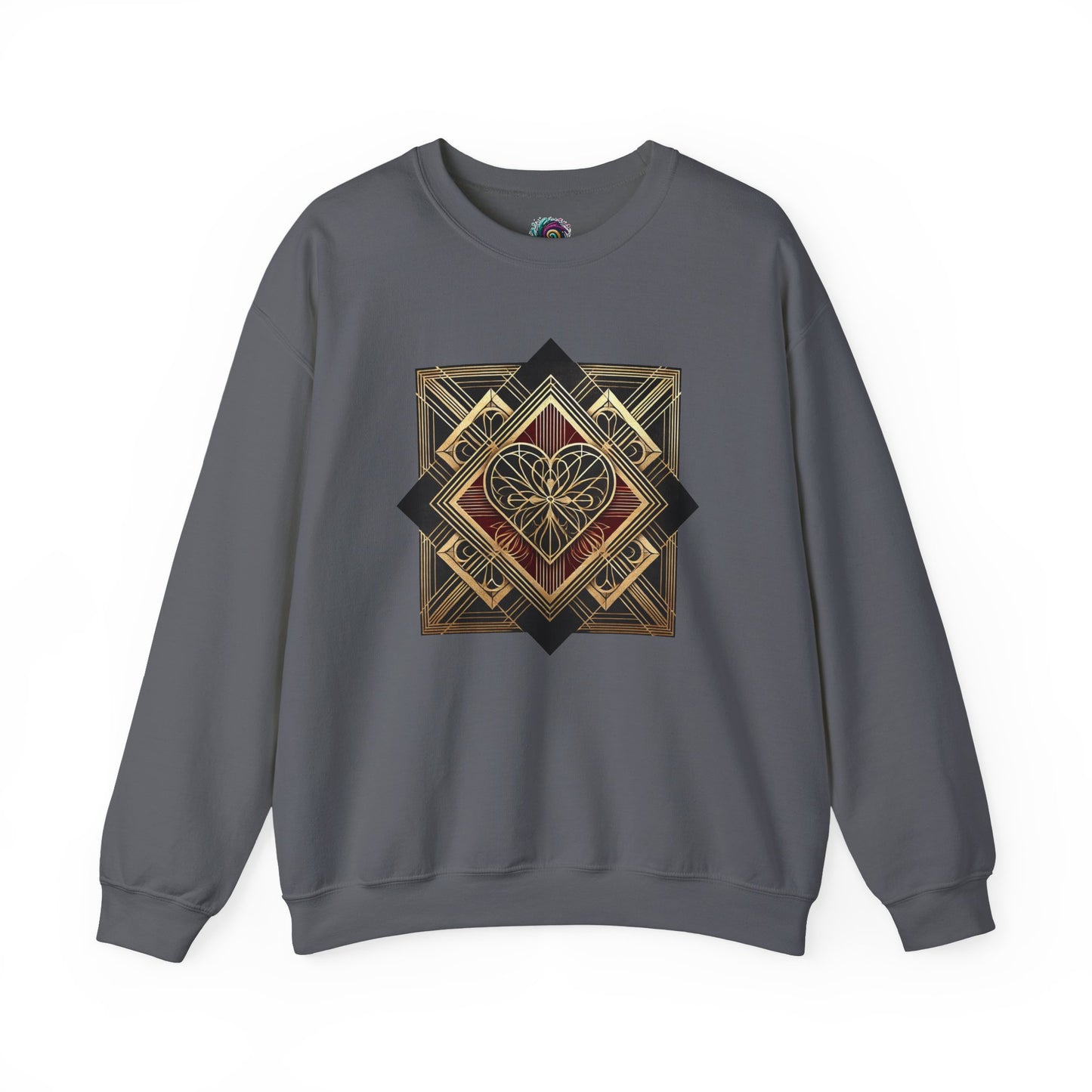 Art Deco Heart Sweatshirt – Romantic Valentine's Day Pullover
