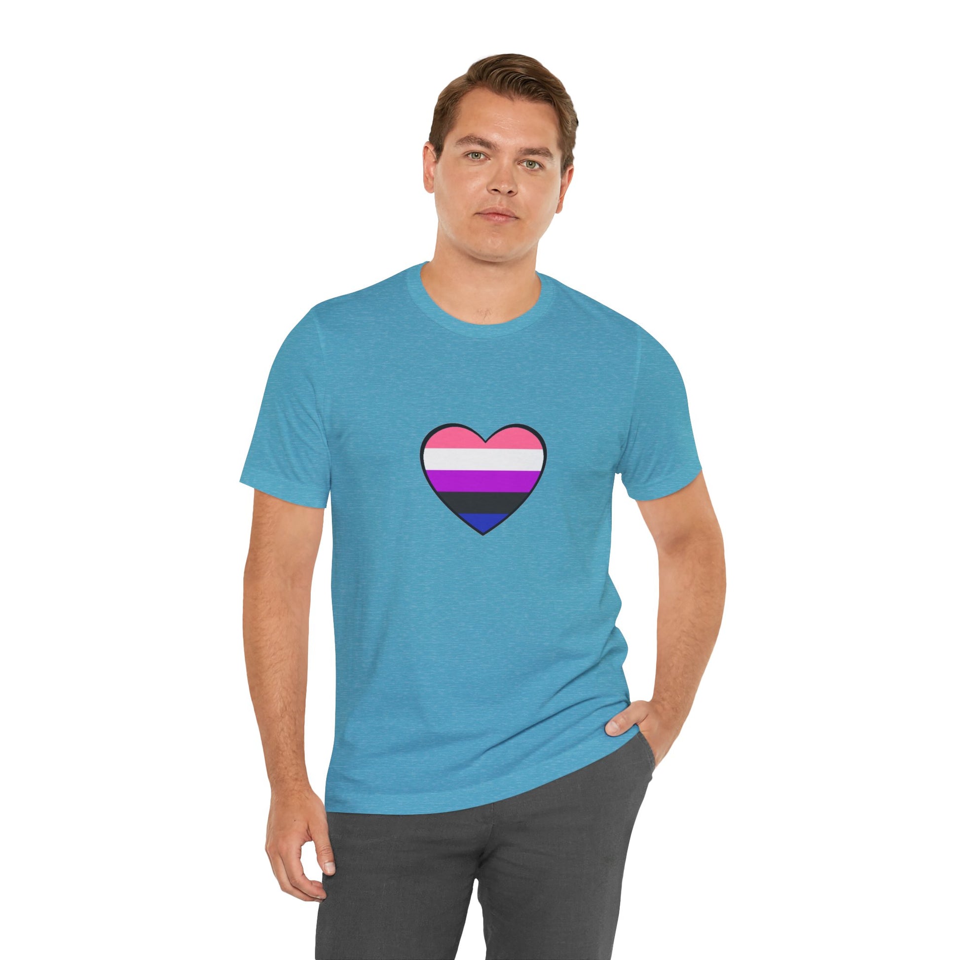 Genderfluid Pride Heart T-Shirt – Bold LGBTQIA+ Flag Tee - WhimSpin - https://whimspin.com