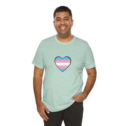Transgender Flag Heart T-Shirt – LGBTQ+ Trans Flag Graphic Tee