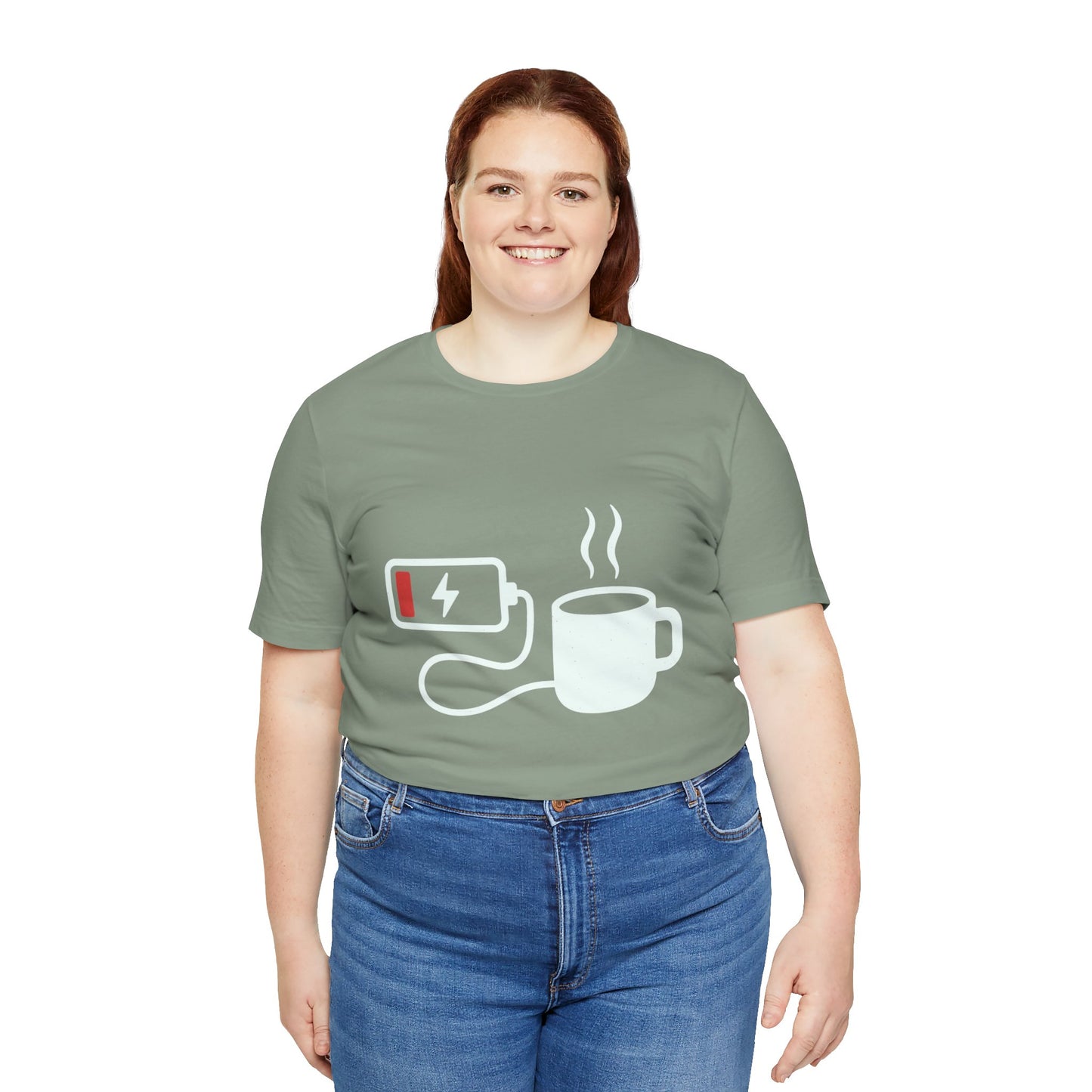 Low Battery Need Coffee Tee – Funny Caffeine Graphic T-Shirt
