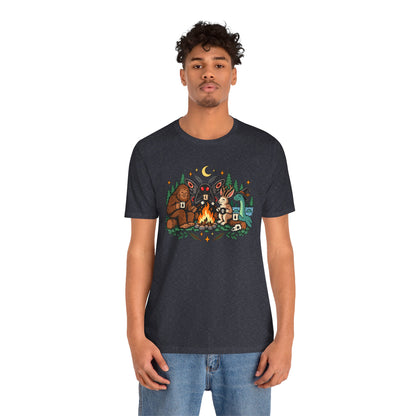 Cryptid Campfire T-Shirt – Bigfoot, Mothman & Nessie Tee