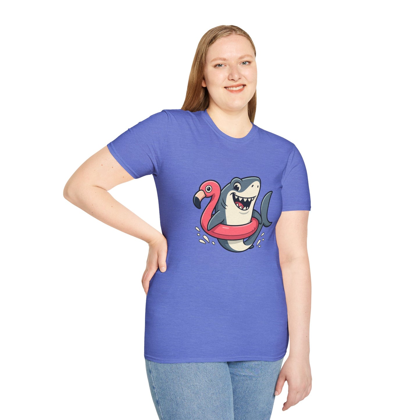Shark & Flamingo Floatie T-Shirt – Funny Beach & Pool Day Tee