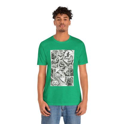 Haunted Hallways T-Shirt – Escher-Inspired Halloween Graphic Tee