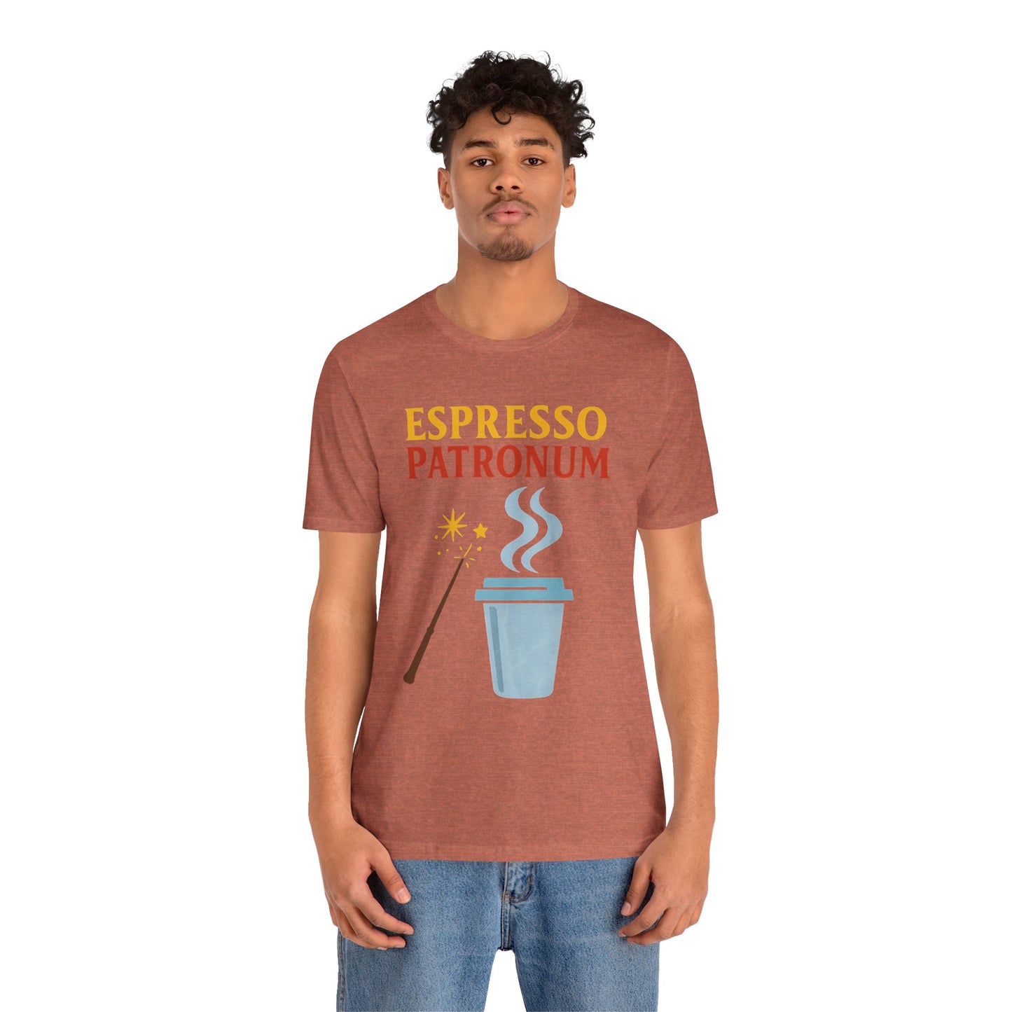 Espresso Patronum T-Shirt – Funny Coffee & Wizard Parody Tee