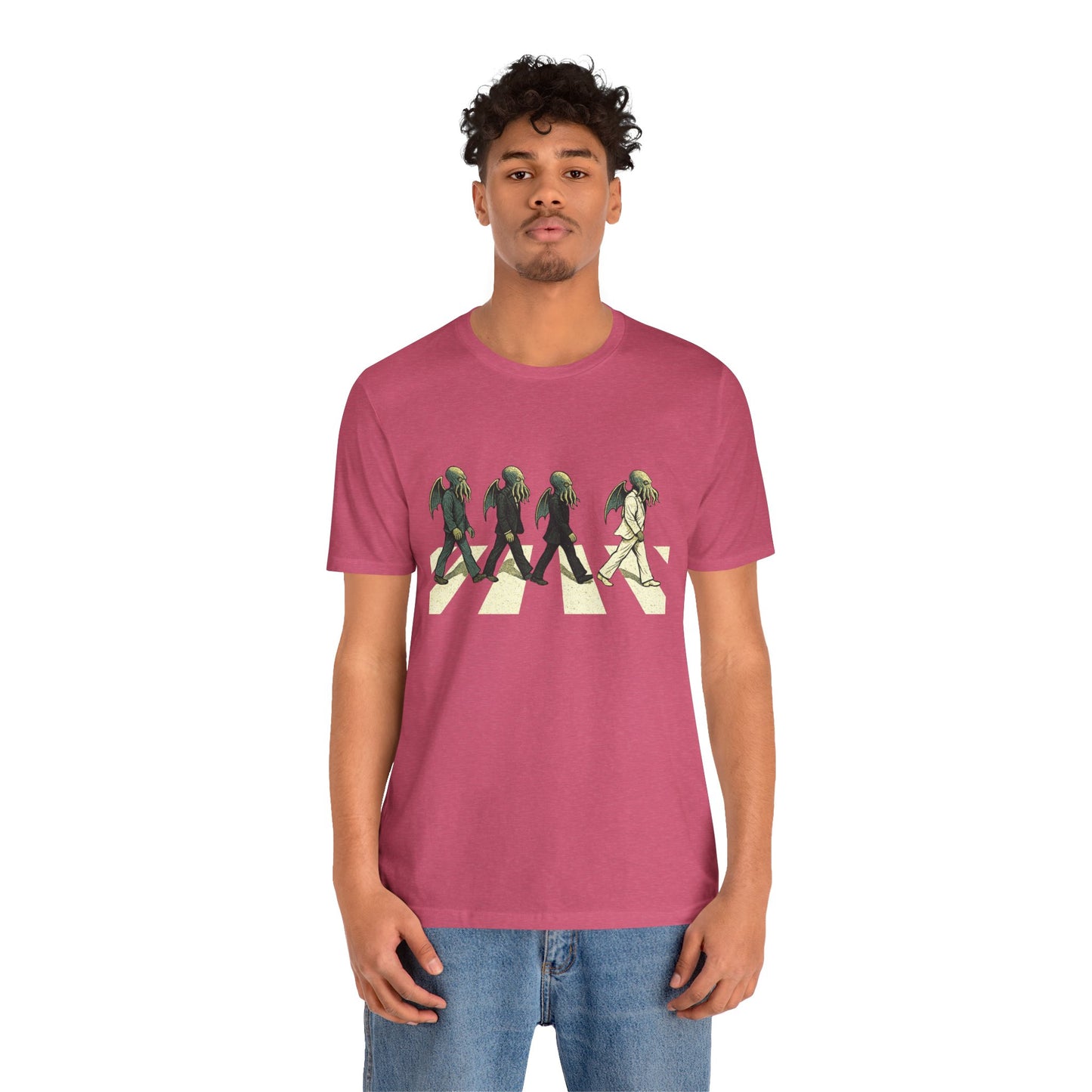 Cthulhu Crossing T-Shirt – Beatles Abbey Road Parody Tee | WhimSpin