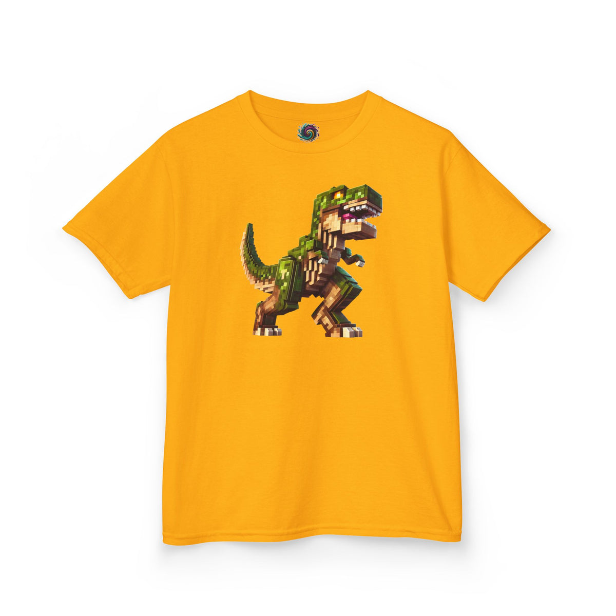 Pixel Dinosaur Kids T-Shirt – Retro Pixel T-Rex Gamer Tee