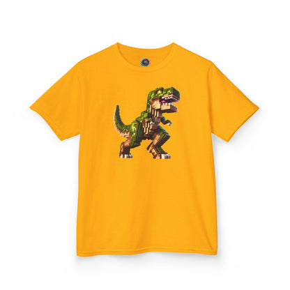 Pixel Dinosaur Kids T-Shirt – Retro Pixel T-Rex Gamer Tee