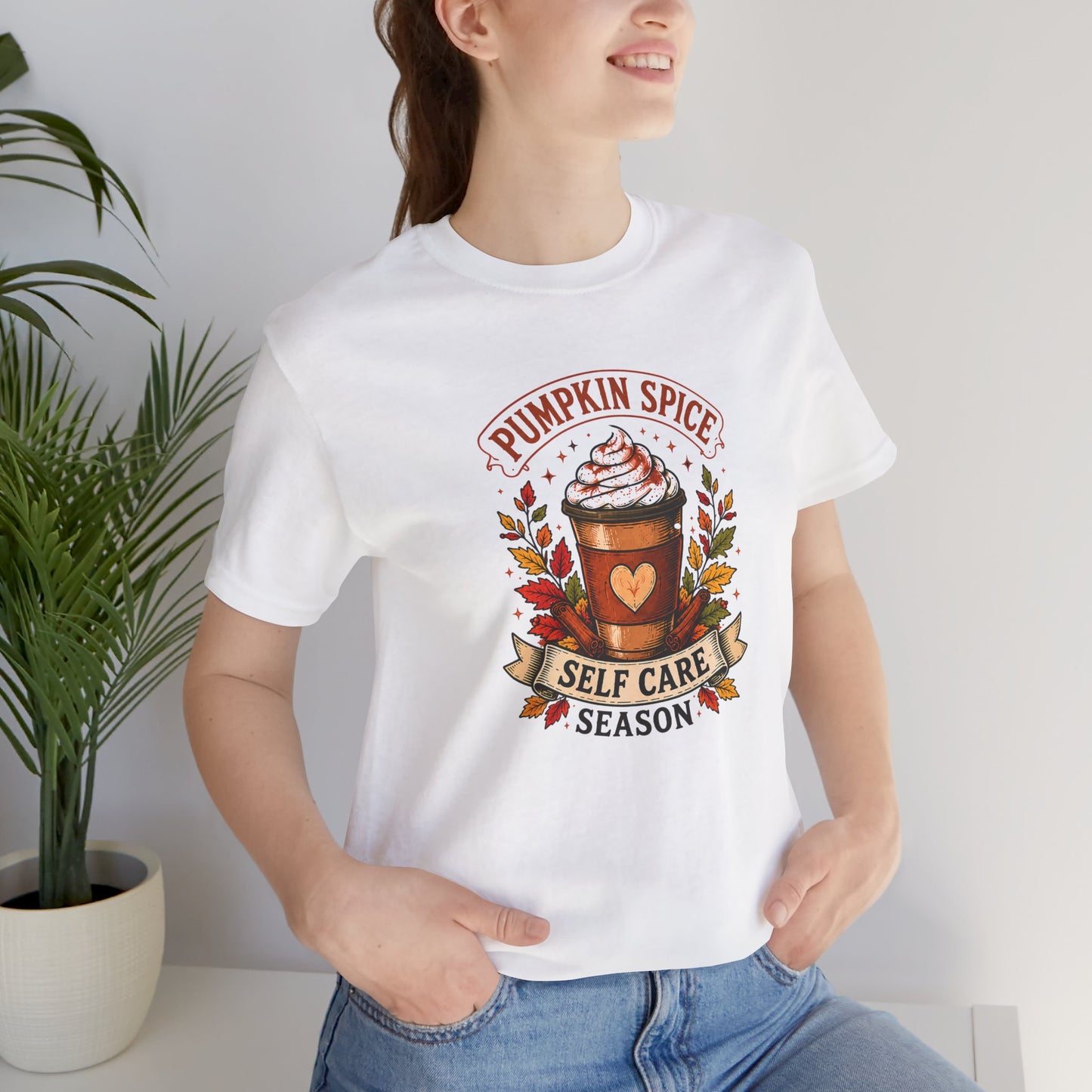 Pumpkin Spice Self Care Season T-Shirt – Funny Fall Coffee Tee