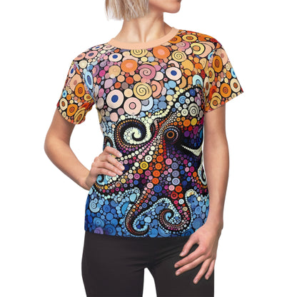 Dot Art Octopus Tee – Colorful All-Over Geometric Animal Shirt