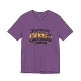 Purple crew-neck short-sleeve T-shirt with 