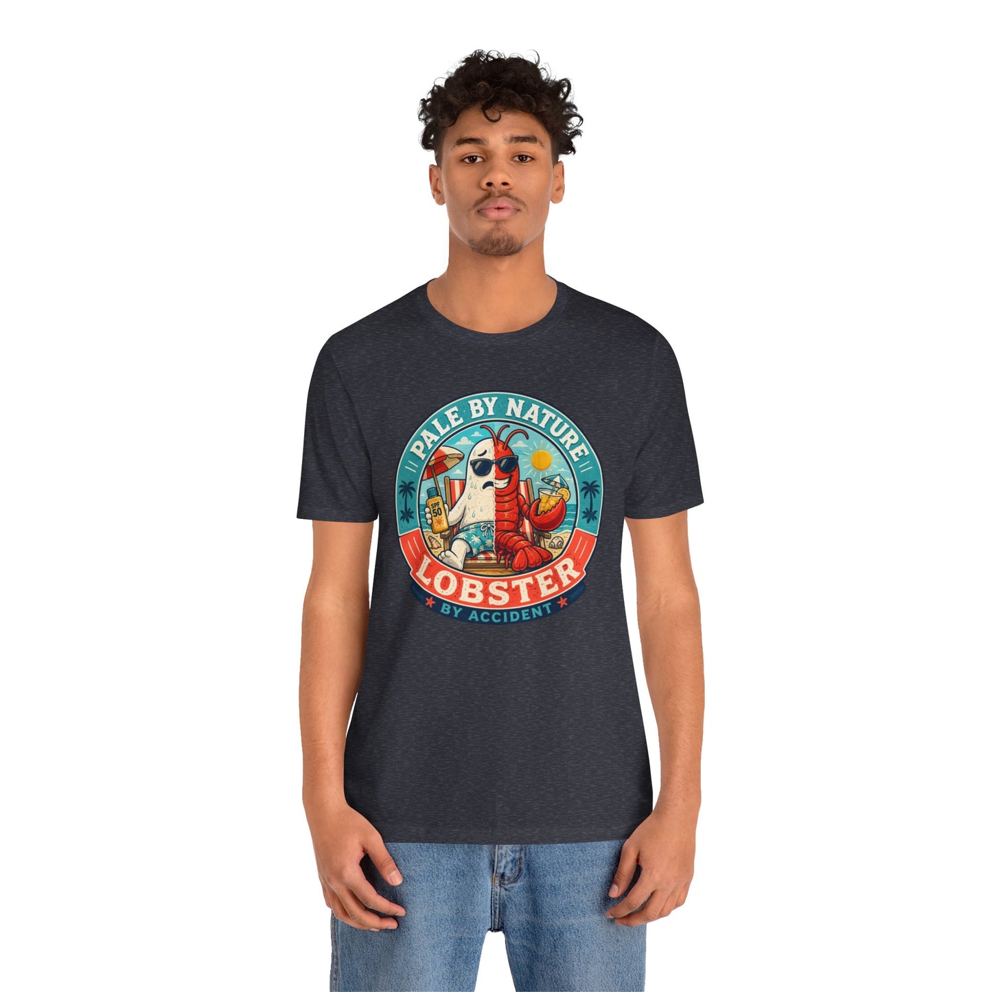 Pale by Nature Lobster by Accident T-Shirt – Funny Sunburn Summer Graphic Tee