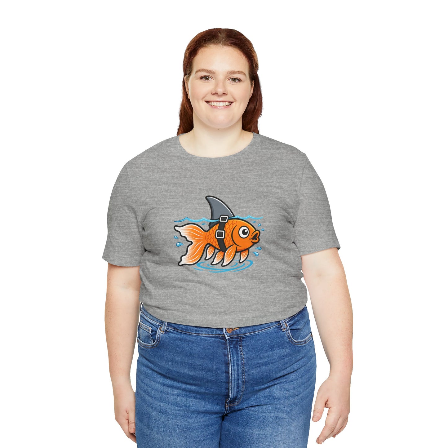 Goldfish Shark T-Shirt – Funny Fish Swimming  Graphic Tee