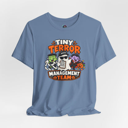 Tiny Terror Management Team T-Shirt – Funny Halloween Parent Tee