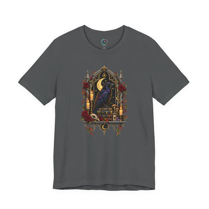 Raven’s Reliquary Tee – Gothic Moonlit Raven T-shirt