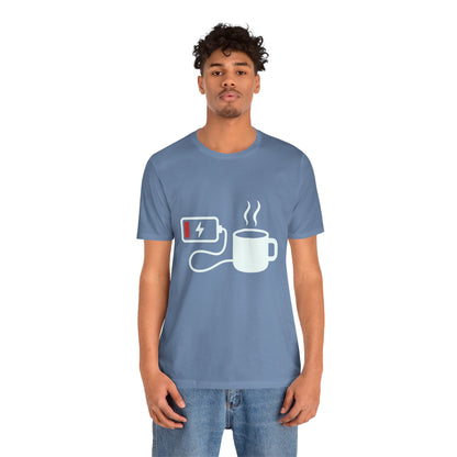 Low Battery Need Coffee Tee – Funny Caffeine Graphic T-Shirt