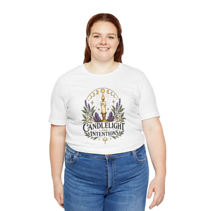 Candlelight and Intentions T-Shirt – Witchy Celestial Tee