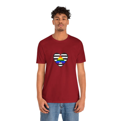 Ally Pride Flag Heart T-Shirt – Subtle LGBTQ+ Support Tee