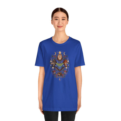 Nocturnal Woodland Animals T-Shirt – Moonlit Nature Tee