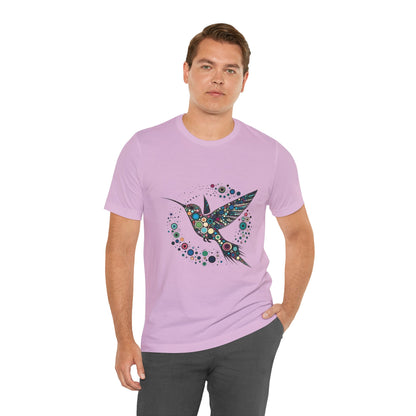 Hummingbird Dot Art T-Shirt – Colorful Nature-Inspired Graphic Tee