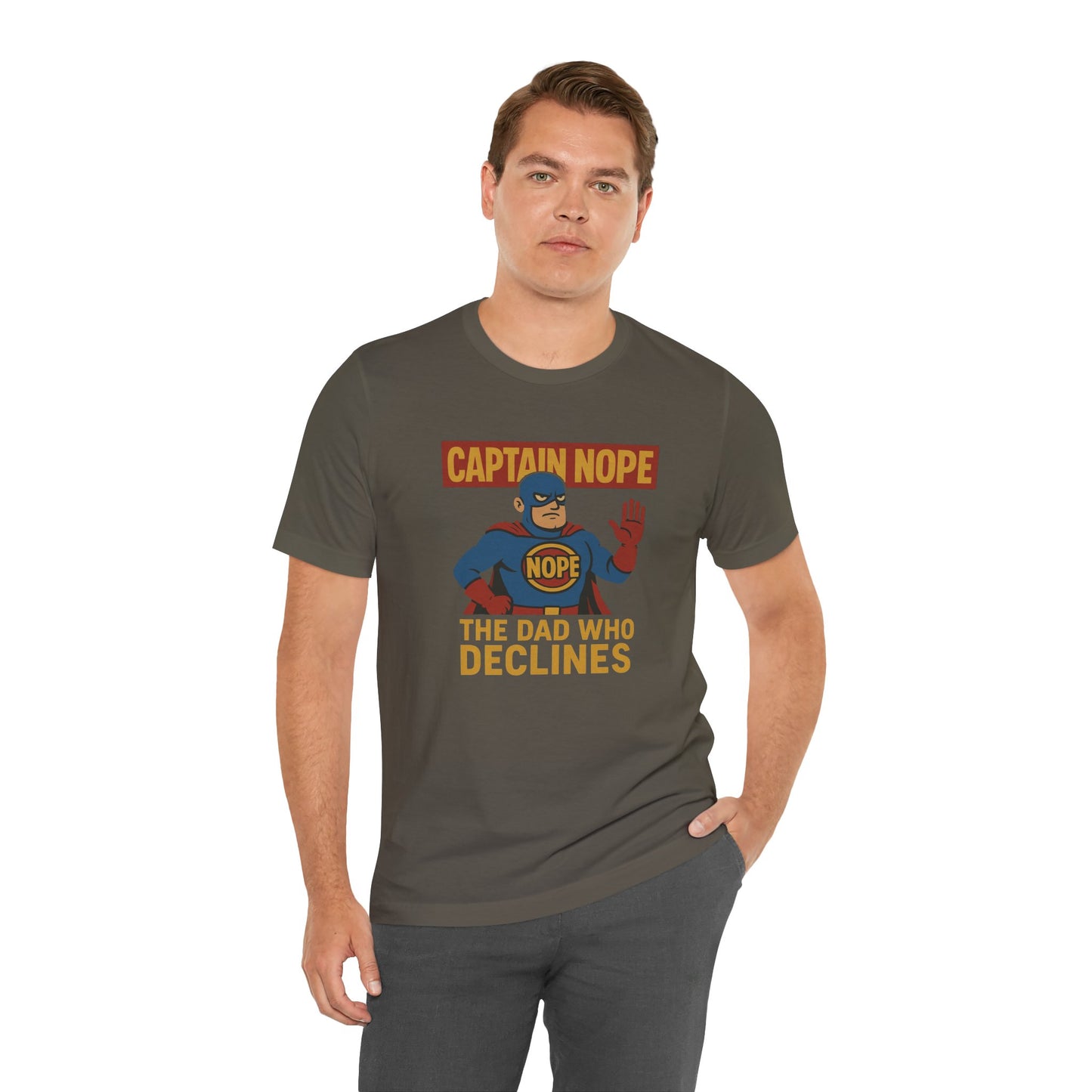 Captain Nope Dad T-Shirt – Funny Superhero Tee for Father Figures