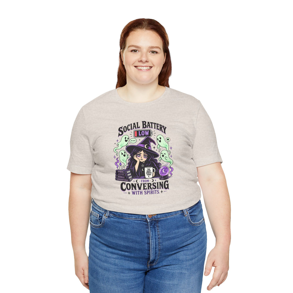 Social Battery Low From Conversing With Spirits T-Shirt