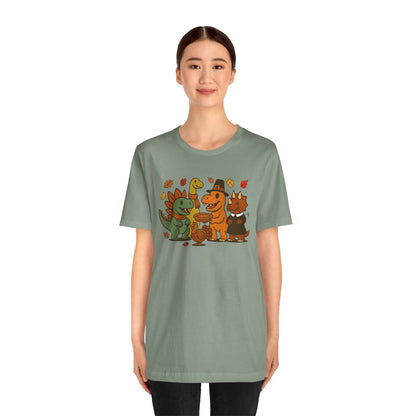Thanksgiving Dinosaur T-Shirt – Funny Dino Thanksgiving Tee