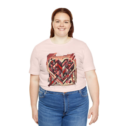 Cubist Heart T-Shirt – Modern Art Valentine's Day Graphic Tee