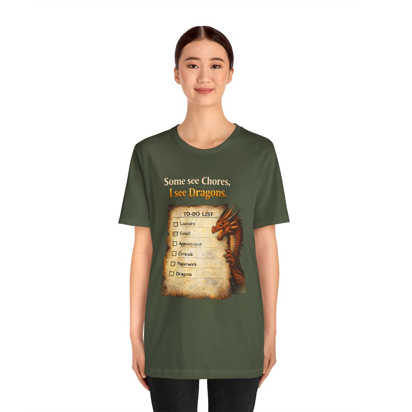 Some See Chores I See Dragons T-Shirt – Funny Fantasy Tee